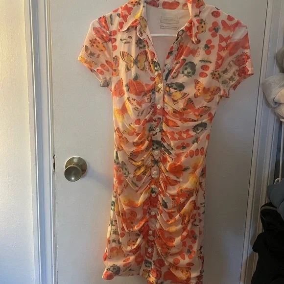urban outfitters brown butterfly dress Butterfly Babe Midi Dress  Shop American Threads Online Boutique
